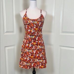 Outdoor Voices Exercise Dress Paprika Blooms Floral Size Medium Built-In Shorts
